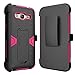 MINITURTLE Compatible with Samsung Galaxy J3 Case, Express Prime Case, Amp Prime Holster Case [MAX Defense] Pink and Black Hybrid Case w/Slim Built in Stand and Clip Pink Hunters Camo