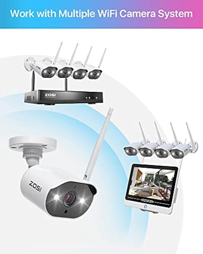 ZOSI 2K Indoor Pan/Tilt Security Camera, 2 Pack C518 2.4G/5G Dual-Band WiFi Smart Home Cam, 360 Degree Baby Pet Monitor with Phone App, Human Detectio ZOSI 2K PTZ Wireless Security Camera System,3MP 8CH WiFi NVR with