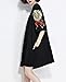 ELLAZHU Women Summer Loose Fit Embroidered Pockets T-Shirt Dress GA714