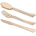 Plastic Silverware Set - 180 Pcs Disposable Gold Cutlery Set - 60 Plastic Forks, 60 Plastic Spoons, 60 Plastic Knives - Heavy Duty Bulk Flatware Party Utensils for Wedding, Birthdays & Other Occasions