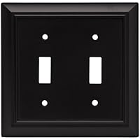 Brainerd 64217 Architectural Double Toggle Switch Wall Plate / Switch Plate / Cover, Flat Black