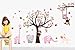 Cartoon Cute Monkeys Big Trees Removable Wall Stickers Home Decor Decals For Children's Room Nursery, Set Of 2 Sheets (elephant-tree)