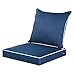 QILLOWAY Outdoor/Indoor Furniture Cushions Set,Replacement Deep Seat Cushion for All Weather Patio Chair Furniture (Navy Blue)