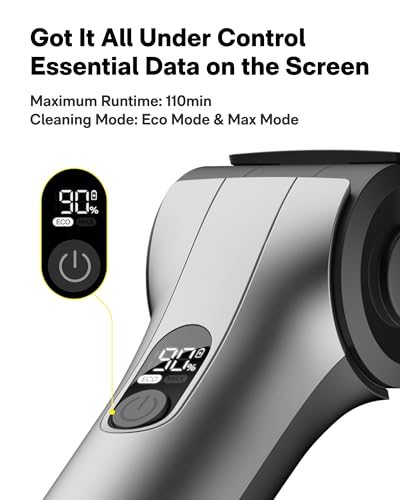 HOTO Flexi™ Cordless Electric Spin Scrubber, Adjustable Angle, Extendable Handle, Smart Display, IPX7 Waterproof, Powerful Cleaning Scrubber with 8 Replaceable Brush Heads, for Bathtub, Bathroom, Tile