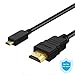 Micro HDMI to HDMI Cable, TechRise 2-Meters High-Speed Gold Plated HDTV HDMI to Micro HDMI Cable Adapter Converter, Supports Ethernet, 3D, 4K and Audio Return-Male to Male