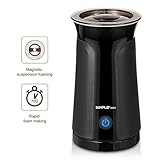 SIMPLETASTE Electric Frother (Magnetic Spinning), Non-Stick Ceramic Steamer with Cold&Hot Functionality, Automatic Shut-Off Foam Maker for Milk, Coffee, Cappuccinos, Hot Chocolates & More