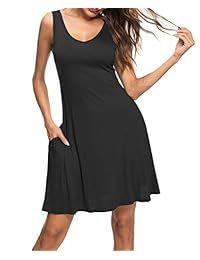 AUSELIA Vestido de verano para mujer, informal, con camiseta, para la playa, plisado