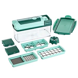 Genius Nicer Dicer Fusion Allessnijder, 10-delig, groente- en fruitsnijder, snij-apparaat, voor snijden, raspen, schaven…
