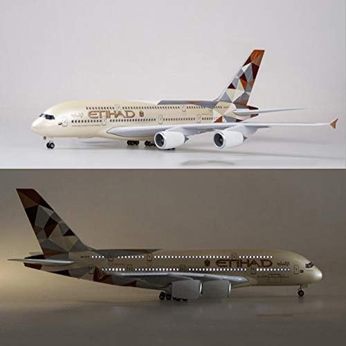 DDUUOO Model 47Cm 1/160 Scale Airplane Airbus A380 Etihad Airline Model Wheels Diecast Plastic Resin Plane For Collection Gifts
