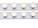 Four Light Vanity Strip, Polished Chrome, 24-Inch, (2 Fixtures)