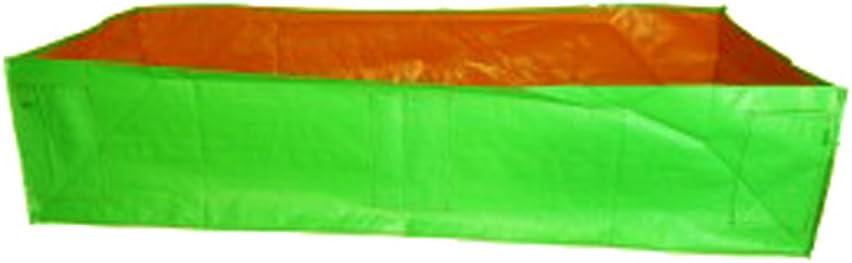 BIO BLOOMS AGRO INDIA PRIVATE LIMITED HDPE Rectangular Grow Bags 48X24X12 Inch| Green & Orange | Strong Stitching | Terrace Balcony Garden | Portable Lightweight Durable Outdoor Planters | Pack of 1