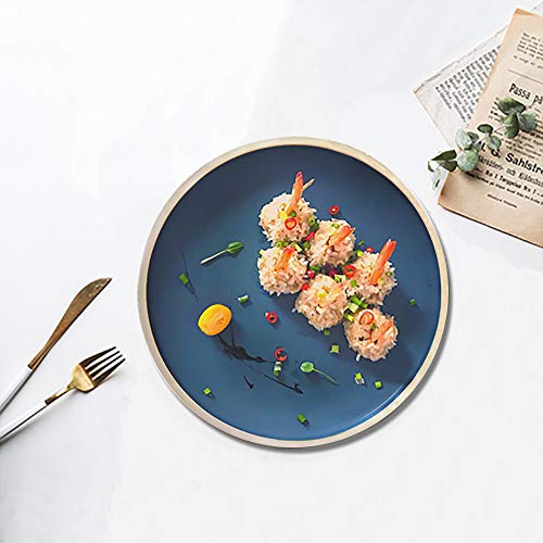 8.3-Inch Porcelain Dinner Plates Set Pizza Pasta Serving Plates Matte Glaze Dessert Dishes Set of 4 - Thumbnail 4