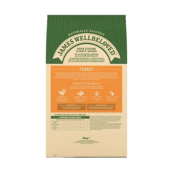 James Wellbeloved Complete Dry Kitten Cat Food Turkey and Rice, 4 kg