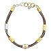 Silpada 'Tan Lines' Sterling Silver, Brass, and Genuine Leather Link Bracelet, 7