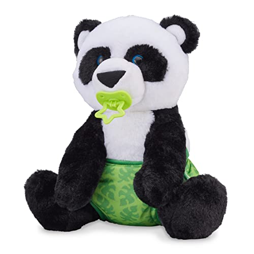 Melissa & Doug 11-Inch Baby Panda Plush Stuffed Animal with Pacifier, Diaper, Baby Panda Doll with Bottle for Ages 18+ Months