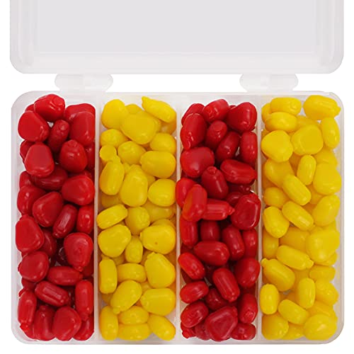 ANCLLO 200pcs Fake Corn Soft Baits Simulation Carp Fishing Lures Floating Baits with Nice Scent