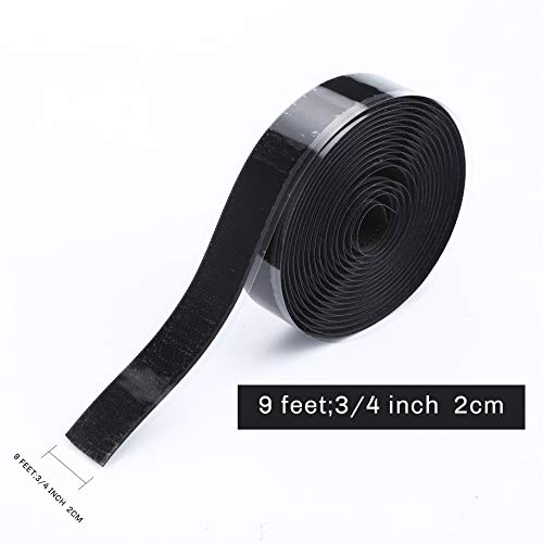 iTape 3/4" Black Sticky Back Hook and Loop Self Adhesive Tape
