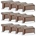 GIGALUMI 12 Pcs Solar Deck Lights, Bronze Finished Waterproof Led Solar Lamp for Outdoor Pathway, Yard, Patio, Stairs, Step and Fences. (Warm White)