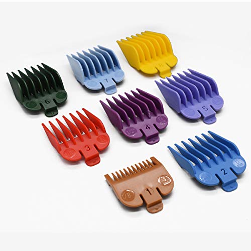 ZEROKIWI Professional Hair Clipper Guide Combs #3170-400, 8 Colors 8 Lengths Cutting Guards 1/8-1\