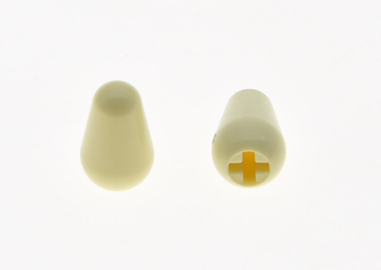 Dopro 2pcs 5 Way ST Strat Switch Tip Cap Switch Knob Fits USA Fender Stratocaster Aged White