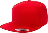 6089M Classic Snapback Pro-Style Wool Cap by Flexfit - One Size (Red)
