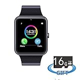 Smartlife Sweatproof Smart Watch Phone for iPhone and Android Smart Phones Include Micro SD Card (Black)