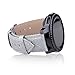 Thankscase Band Compatible for Samsung Galaxy Watch 3 45mm Band, Galaxy Watch 46mm Band, Gear S3 Classic/Frontier Band, Genuine Leather Wrist Strap Replacement with Embossed Pattern (Silver)
