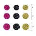 Hot Pink, Gold, and Black Party Decorations, 50 pc Party Supply Set, Paper Pom Pom Flowers, Paper Lanterns, Polka Dot Garland, Glitter Triangle Garland, Balloons, Confetti Decoration Kit (Hot Pink)