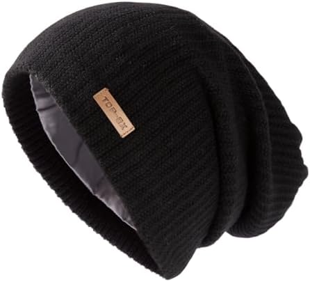 Ensnovo Mens Winter Beanies Hat Soft Lined Thick Wool Knit Skull