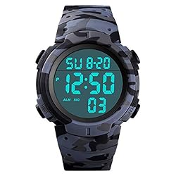 Mens Digital Sports Watch LED Screen Large Face