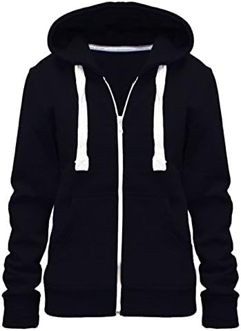 ASBAHFASHION Ladies-Sweatshirt-Zip-Jacket-Coat-Hoodie-Plain-Fleece-Hooded-Hoody Ladies-Sweatshirt-Zip-Jacket-Coat-Hoodie-Jumper-Womens-Plain-Fleece-Hooded-Hoody From Size Small To 5XL