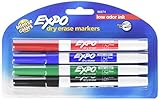 Expo Low Odor Dry Erase Pen Style Markers, 4 Colored Markers [86674] (Pack of 6) Total 24 Markers