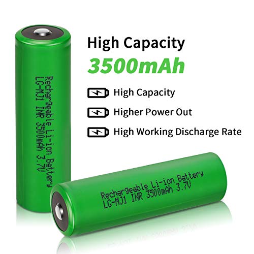 18650 Akku, Keenstone 2 Stücke 3500mAh 3,7V Wiederaufladbarer Batterie 18650 Li-Ionen Button Top Akku für LED-Taschenlampe, Ferngesteuertes elektronisches Spielzeug, Mikrofon-[Nicht für E-Zigaretten]
