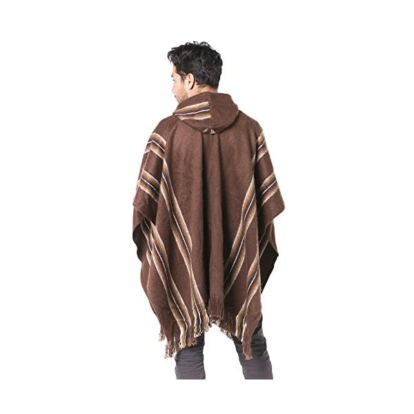 Poncho Homme En Alpaga Gamboa - Chaud, Léger Et Régulateur De Température, Style Mexicain Pour Automne/hiver