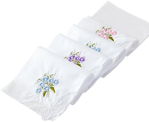 Cotton Embroidery Ladies' Handkerchiefs Lace Set of 6