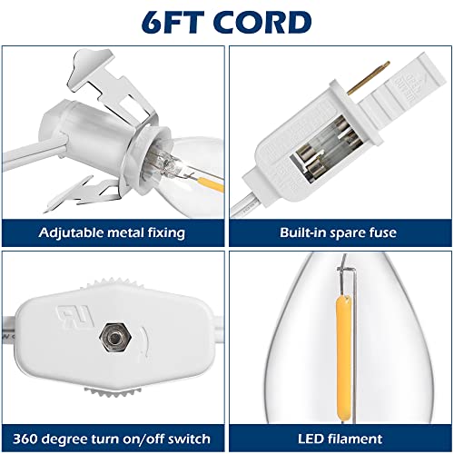 Blow Mold Light Christmas Village Lights, 6FT Blow Mold Light LED Bulb