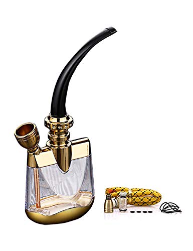 Zinc Alloy Small Filter Hookah Hose, JUMEIGE Flavored Shisha Bowl Set, Hookah Pipe Gift Accessories (Gold)