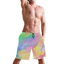 Men's Summer Cool Swim Trunks Quick Dry Abstract