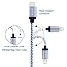 Xcords(TM) 3Pack 10ft Nylon Braided iPhone Lightning to USB Syncing and Charging Cable Cord Compatible with iPhone 7/7 Plus/ 6/ 6 Plus/ 6s/ 6s Plus /5/5s/5c/SE iPad/iPod Touch 5/iPod Nano 7(White)