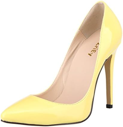 ZriEy Women Sexy Pumps Closed Pointed Toe Stiletto High Heels Patent Leather for Wedding Party Dress Shoes Double Color