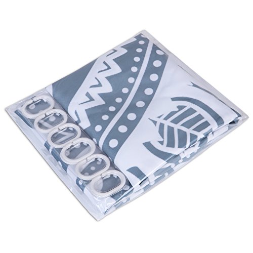 image for Uphome Fabric Shower Curtain Waterproof Medallion Pattern Custom Manda