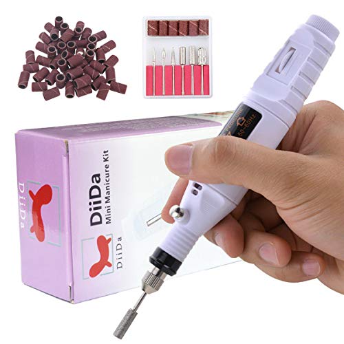 DiiDa Electric Manicure Kit Acrylic Nail Remover Electric Nail Drill Filing Machine Pedicure Kit (Portable 15,000 RPM)