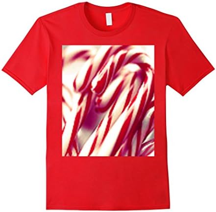 Men's Candy Cane T-Shirt Small Red
