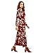 Floerns Women's Long Sleeve Floral Print Button Casual Maxi Dress Red XL