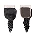 Li Queen 10 inch Brazillian Loose Wave Lace Closure size 4x4 Top Lace Closure with Baby Hair 100% Human Hair Loose Closure Free Part 1B# Color