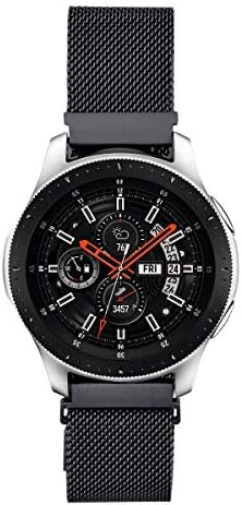 Moran Quick Release Stainless Steel Milanese Loop and Nylon Bands Compatible for Samsungsmart Huawei Watch, 22mm 20mm Watch Strap (Black, 22mm)