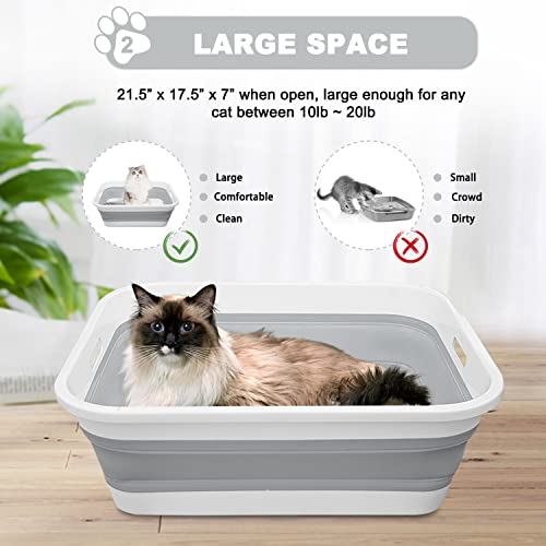 Maohegou Large Cat Litter Box for Kittens to Senior Cat, Cat Travel