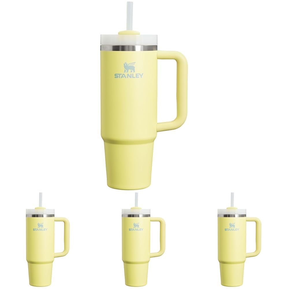 STANLEY Quencher H2.0 Tumbler with Handle and Straw 30 oz | Flowstate 3-Position Lid | Cup Holder Compatible for Travel | Insulated Stainless Steel Cup | BPA-Free | Pomelo (Pack of 4) Image