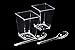 ImpiriLux 5 oz Dessert Cups with Spoons | Pack of 50 Tall Square Plastic Dessert Cups + 50 Spoons (50)