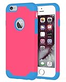 iPhone 6 Cases, Vogue Shop 2in1 Hybrid Hard PC Cover and Inner Soft Silicone Corner Protection High Impact Defender Combo Shell Phone Case for iPhone 6 6s 4.7 inch-Rose